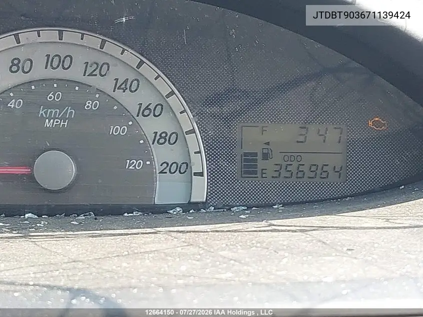 2007 TOYOTA YARIS VIN JTDBT903671139424 — фото 15
