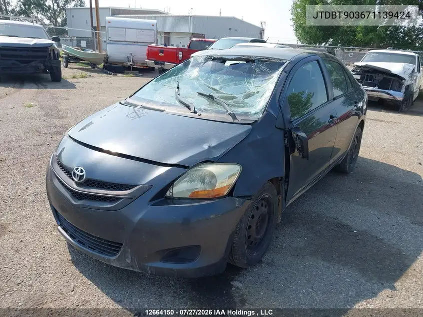 2007 TOYOTA YARIS VIN JTDBT903671139424 — фото 6