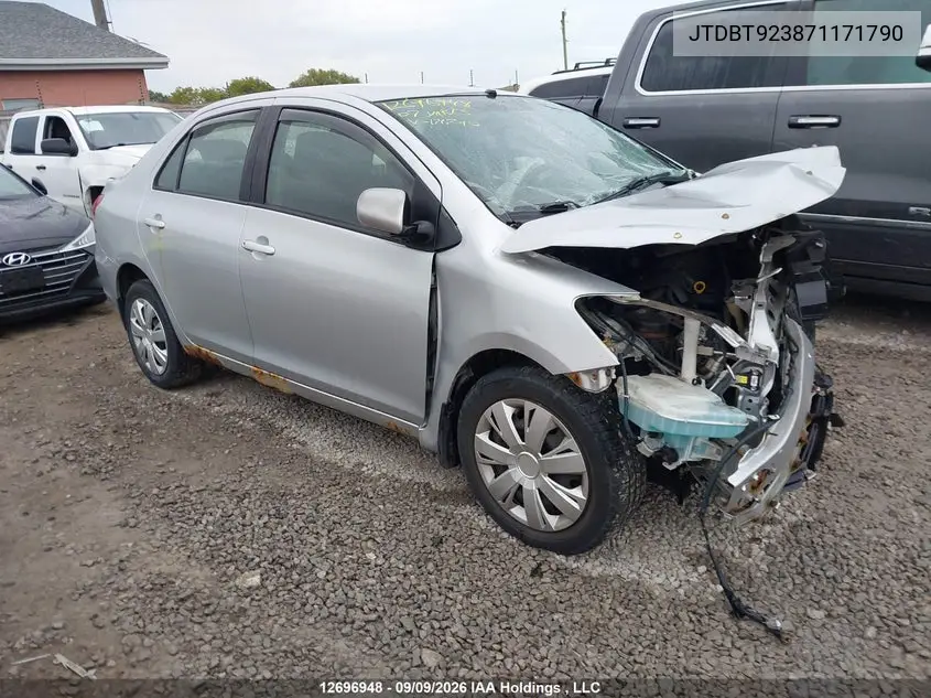 TOYOTA YARIS 2007, VIN JTDBT923871171790
