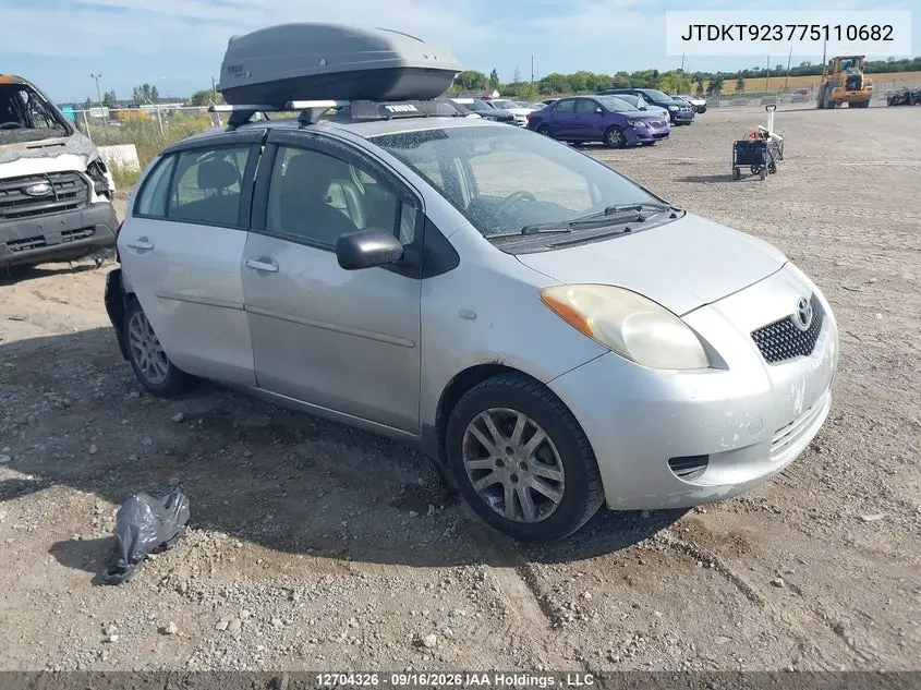 TOYOTA YARIS 2007, VIN JTDKT923775110682