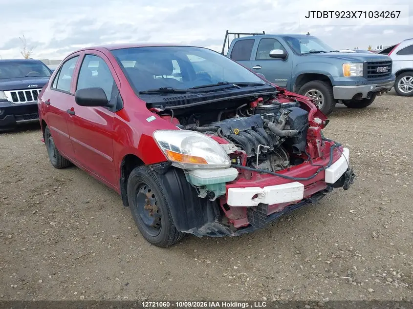 TOYOTA YARIS 2007, VIN JTDBT923X71034267