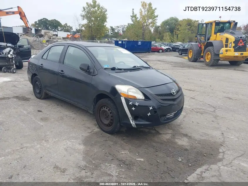 TOYOTA YARIS 2007, VIN JTDBT923971154738