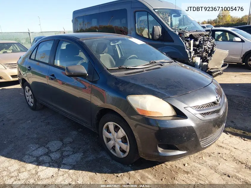 TOYOTA YARIS 2007, VIN JTDBT923671005476