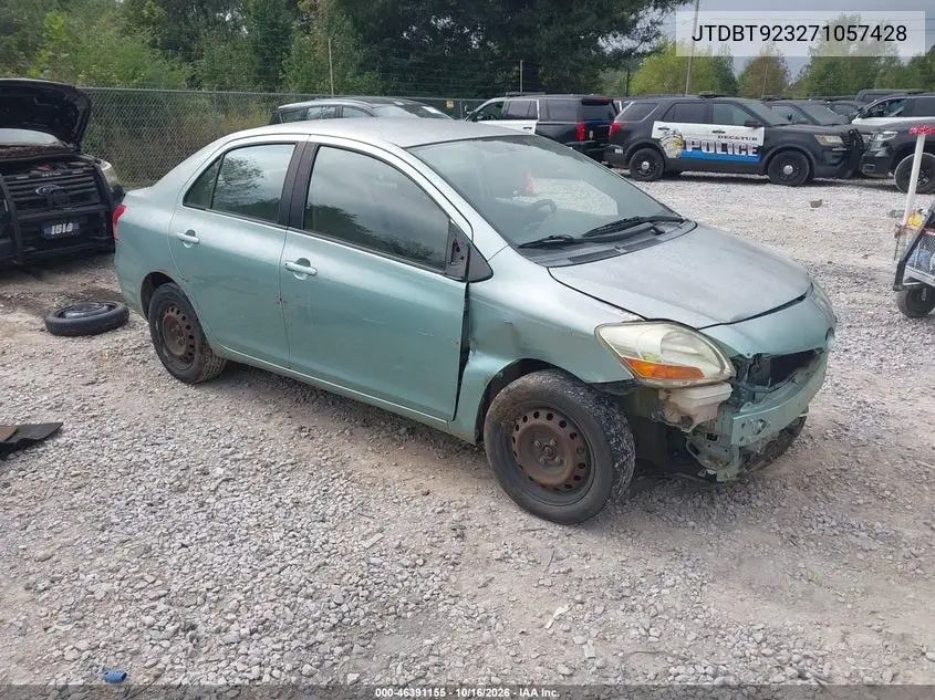 TOYOTA YARIS 2007, VIN JTDBT923271057428