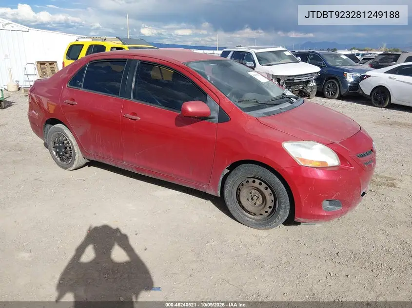 TOYOTA YARIS 2008, VIN JTDBT923281249188