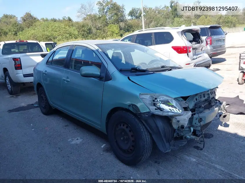 TOYOTA YARIS 2008, VIN JTDBT923981295407