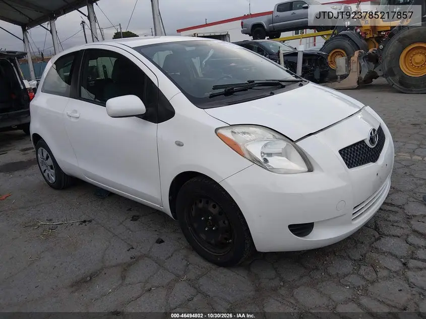 TOYOTA YARIS 2008, VIN JTDJT923785217857
