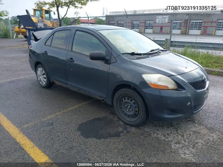 TOYOTA YARIS 2009, VIN JTDBT923191335125