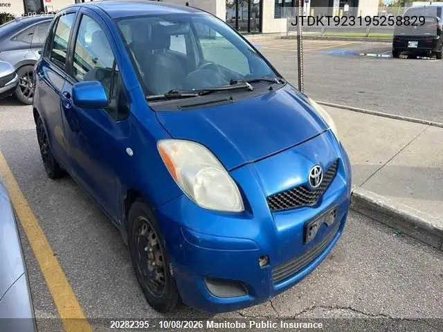 TOYOTA YARIS 2009, VIN JTDKT923195258829