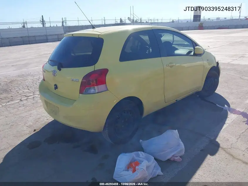 2009 TOYOTA YARIS VIN JTDJT903395248317 — фото 4