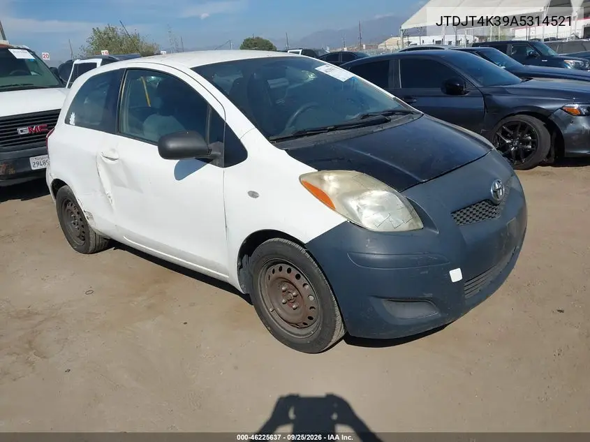 TOYOTA YARIS 2010, VIN JTDJT4K39A5314521
