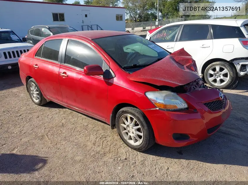 TOYOTA YARIS 2010, VIN JTDBT4K32A1357691