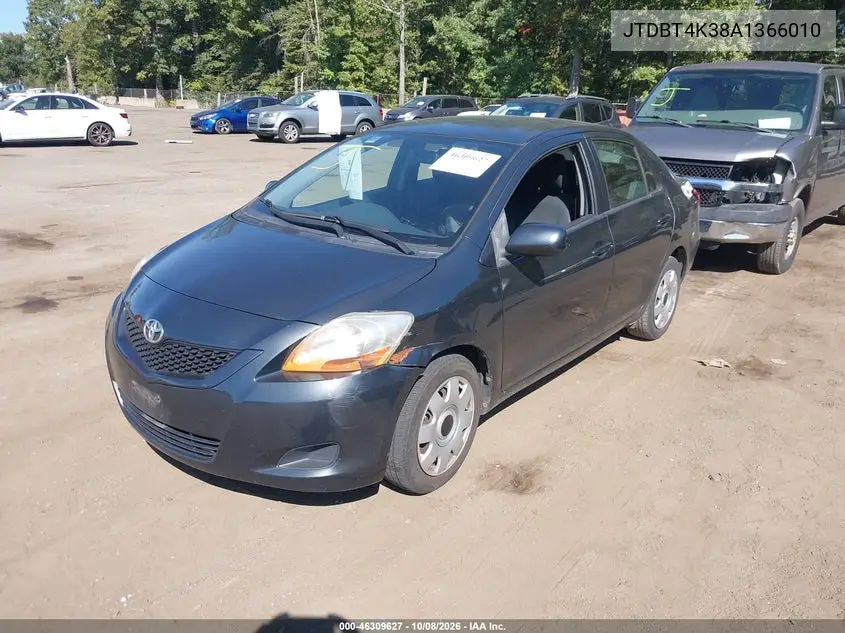 2010 TOYOTA YARIS VIN JTDBT4K38A1366010 — фото 2