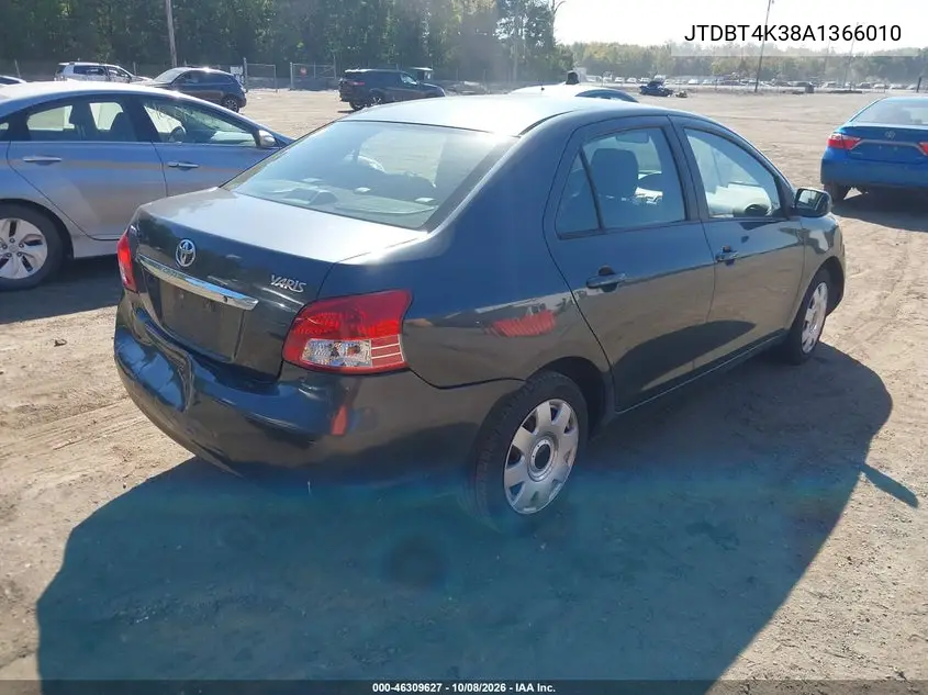 2010 TOYOTA YARIS VIN JTDBT4K38A1366010 — фото 4