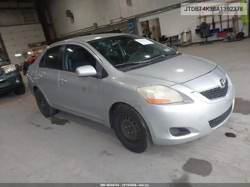 TOYOTA YARIS 2010, VIN JTDBT4K38A1392378