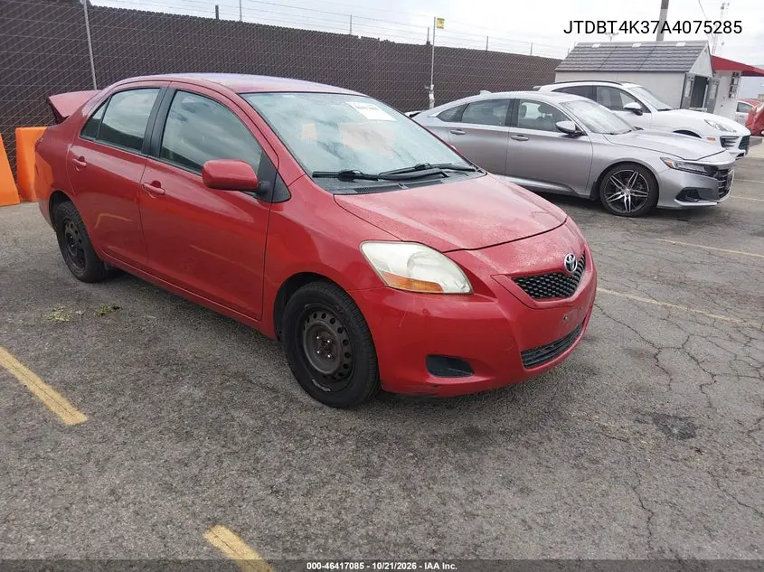 TOYOTA YARIS 2010, VIN JTDBT4K37A4075285