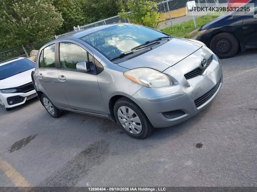 TOYOTA YARIS 2011, VIN JTDKT4K39B5332295