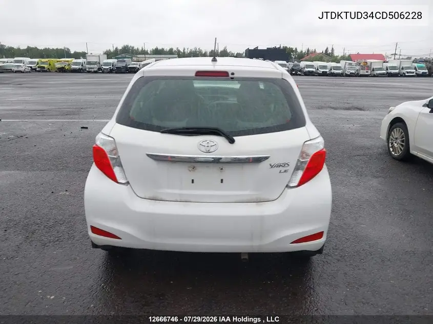 2012 TOYOTA YARIS VIN JTDKTUD34CD506228 — фото 16