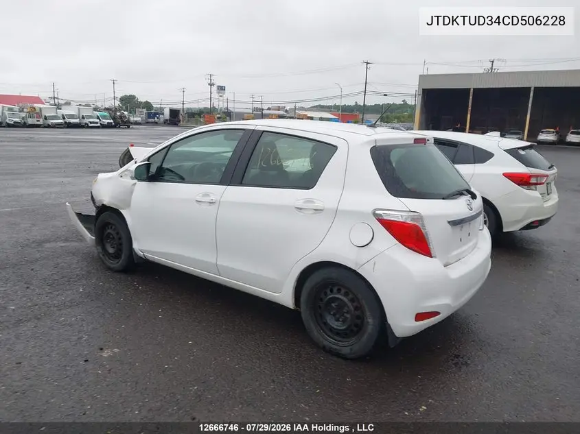 2012 TOYOTA YARIS VIN JTDKTUD34CD506228 — фото 3