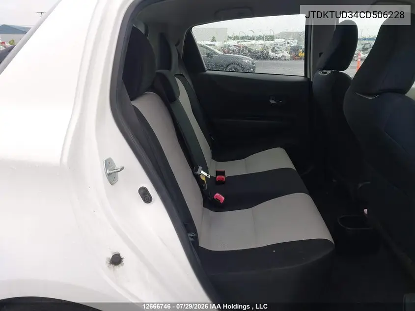 2012 TOYOTA YARIS VIN JTDKTUD34CD506228 — фото 8