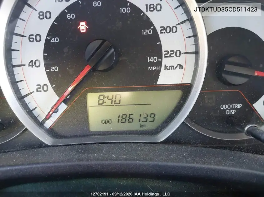2012 TOYOTA YARIS VIN JTDKTUD35CD511423 — фото 15