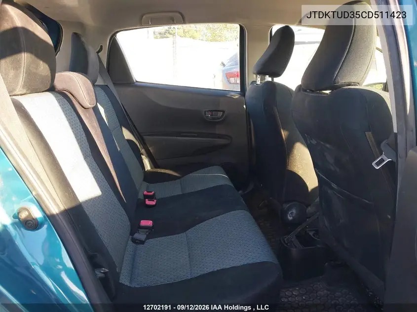 2012 TOYOTA YARIS VIN JTDKTUD35CD511423 — фото 8