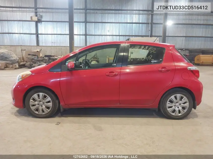 2012 TOYOTA YARIS VIN JTDKTUD33CD516412 — фото 15