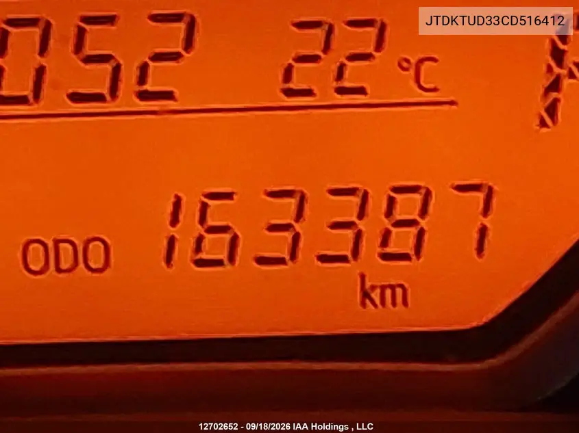 2012 TOYOTA YARIS VIN JTDKTUD33CD516412 — фото 16