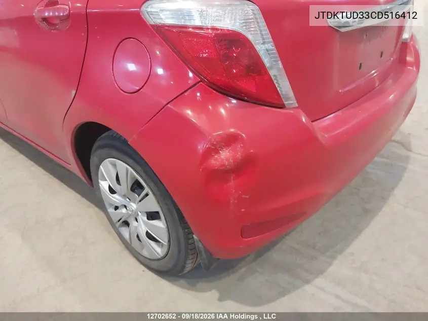 2012 TOYOTA YARIS VIN JTDKTUD33CD516412 — фото 21