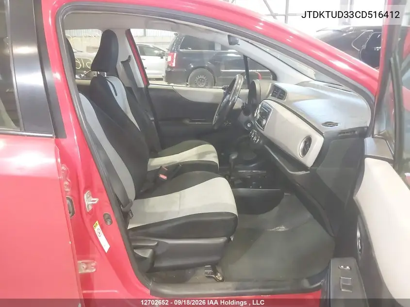 2012 TOYOTA YARIS VIN JTDKTUD33CD516412 — фото 5