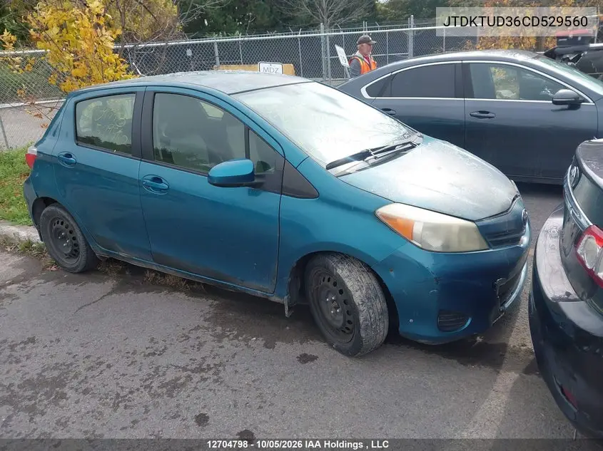 TOYOTA YARIS 2012, VIN JTDKTUD36CD529560
