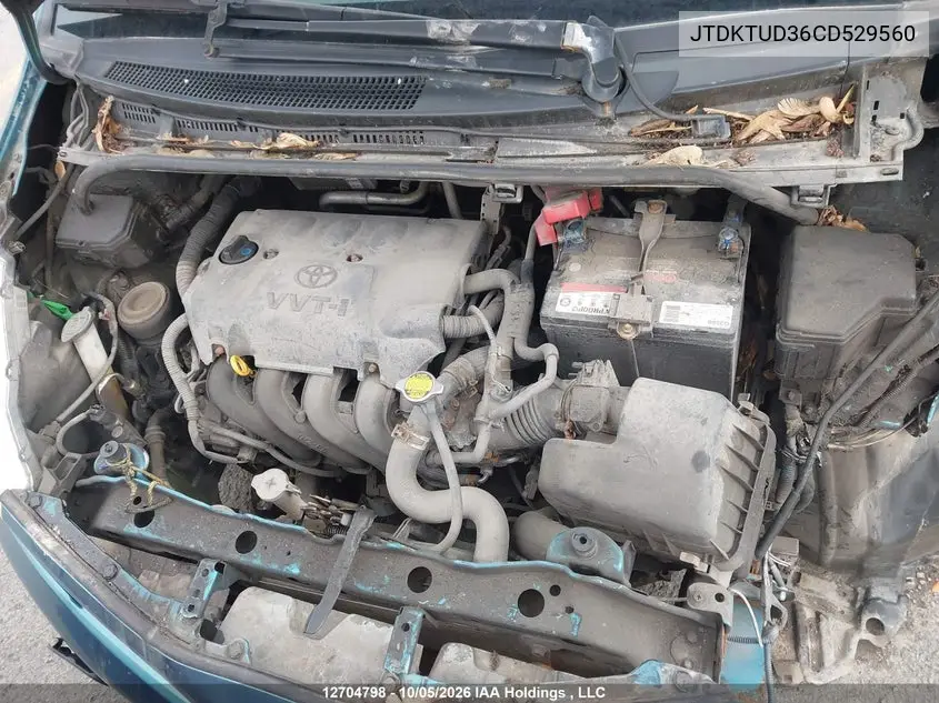 2012 TOYOTA YARIS VIN JTDKTUD36CD529560 — фото 10