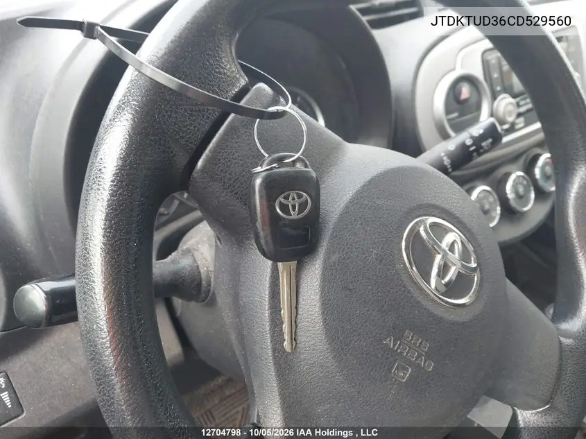 2012 TOYOTA YARIS VIN JTDKTUD36CD529560 — фото 11