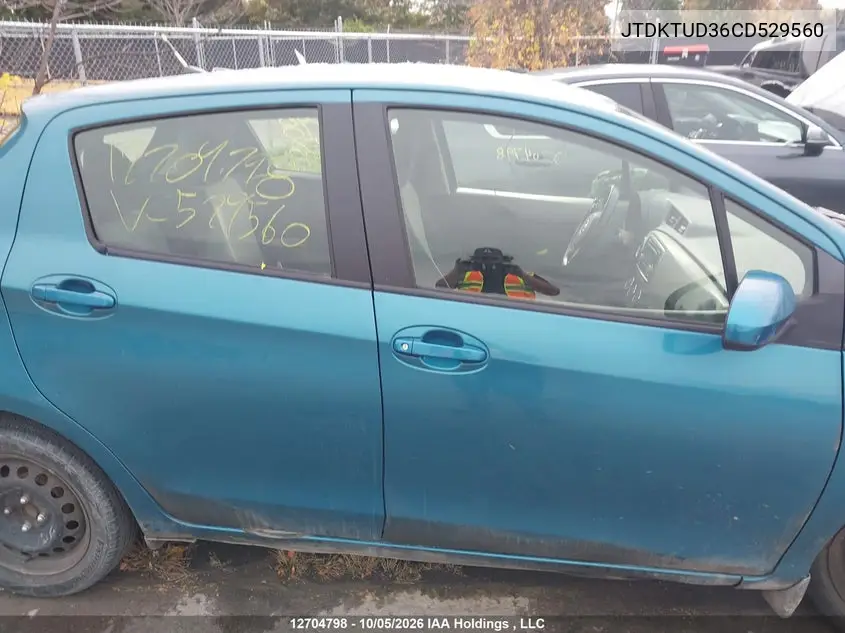 2012 TOYOTA YARIS VIN JTDKTUD36CD529560 — фото 14