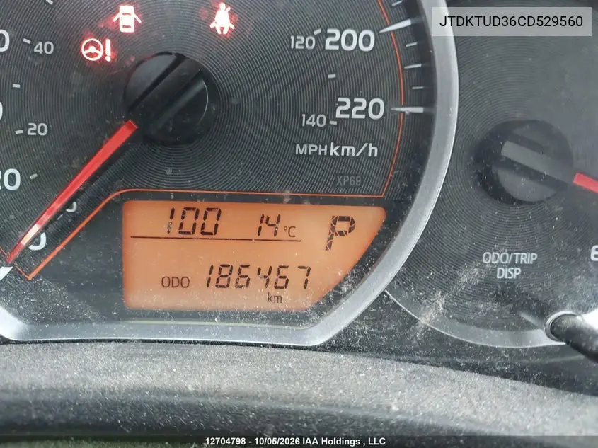 2012 TOYOTA YARIS VIN JTDKTUD36CD529560 — фото 16