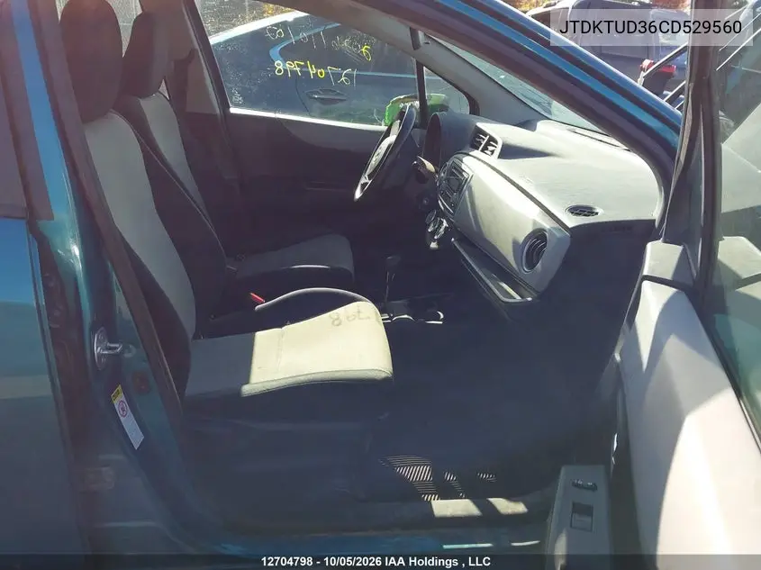 2012 TOYOTA YARIS VIN JTDKTUD36CD529560 — фото 5