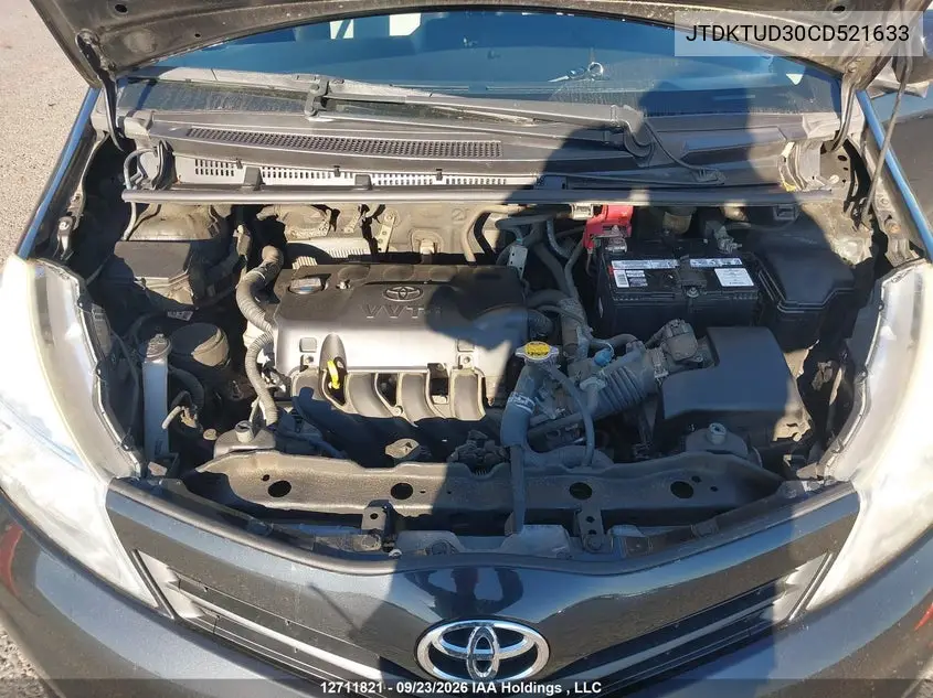2012 TOYOTA YARIS VIN JTDKTUD30CD521633 — фото 10