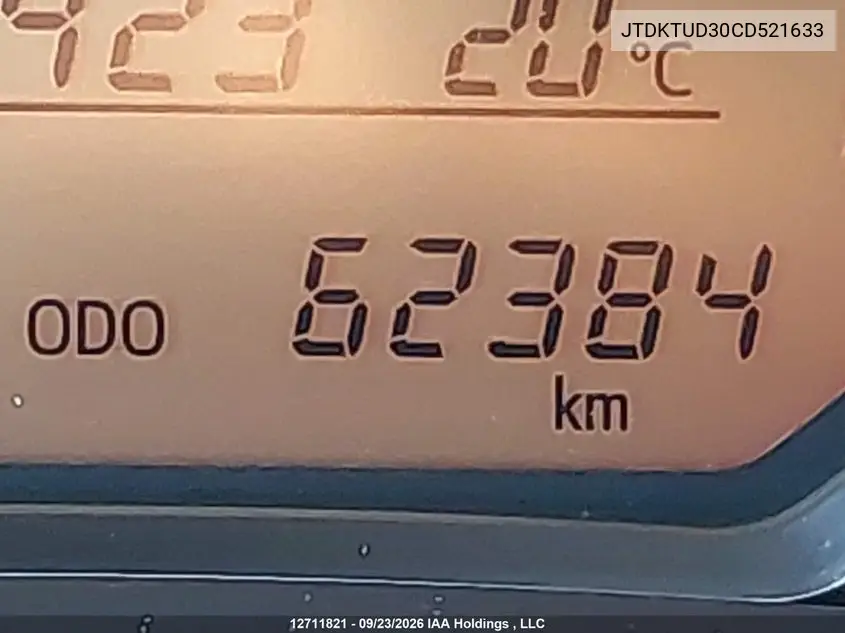 2012 TOYOTA YARIS VIN JTDKTUD30CD521633 — фото 15