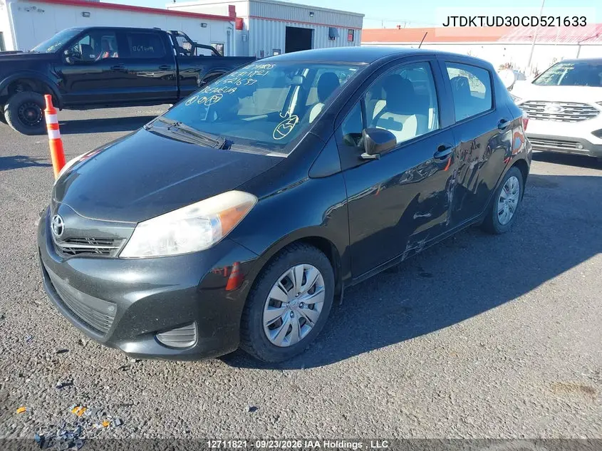 2012 TOYOTA YARIS VIN JTDKTUD30CD521633 — фото 2