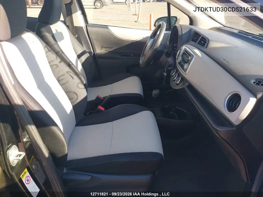 2012 TOYOTA YARIS VIN JTDKTUD30CD521633 — фото 5
