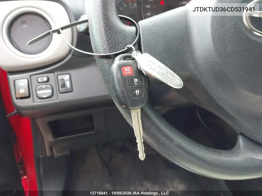 2012 TOYOTA YARIS VIN JTDKTUD36CD531941 — фото 11