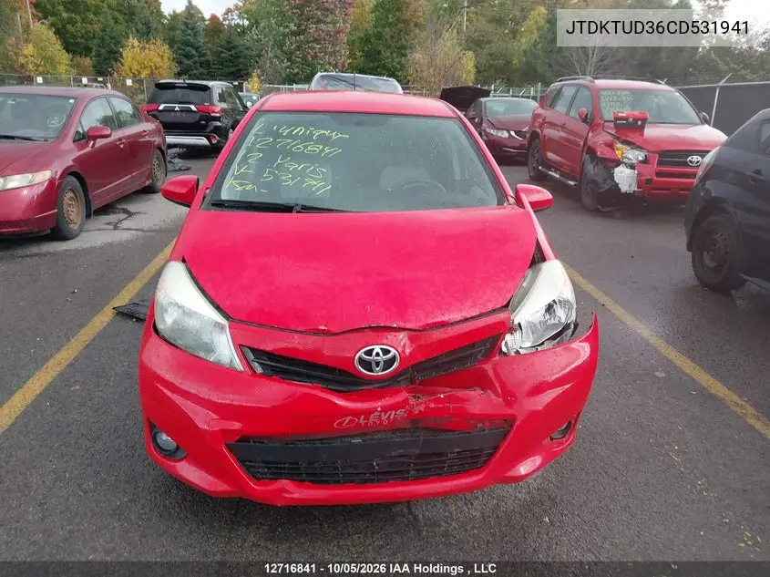 2012 TOYOTA YARIS VIN JTDKTUD36CD531941 — фото 13