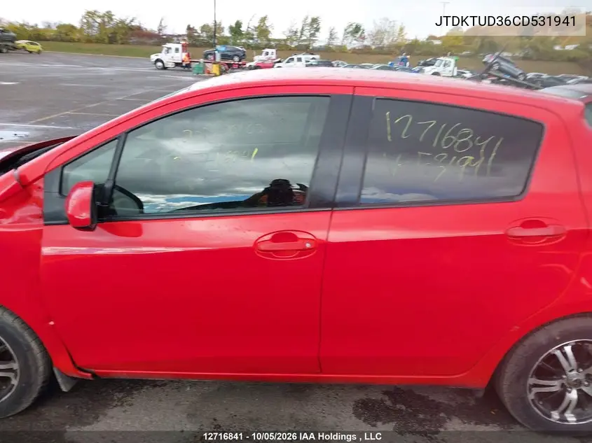 2012 TOYOTA YARIS VIN JTDKTUD36CD531941 — фото 15