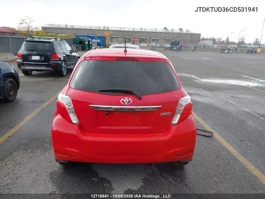 2012 TOYOTA YARIS VIN JTDKTUD36CD531941 — фото 17