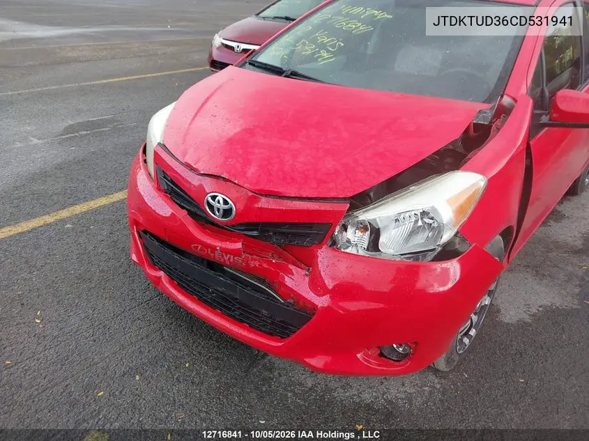 2012 TOYOTA YARIS VIN JTDKTUD36CD531941 — фото 6
