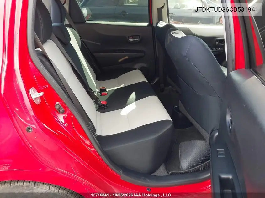 2012 TOYOTA YARIS VIN JTDKTUD36CD531941 — фото 8