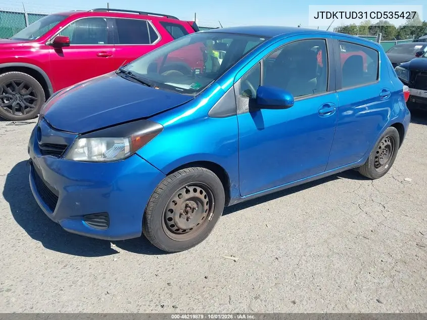 2012 TOYOTA YARIS VIN JTDKTUD31CD535427 — фото 2