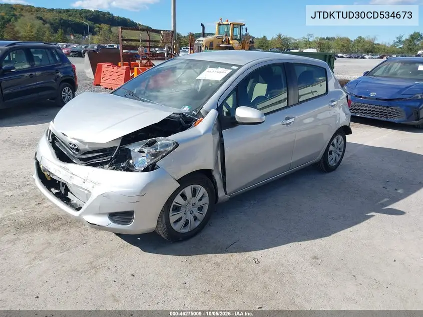2012 TOYOTA YARIS VIN JTDKTUD30CD534673 — фото 2