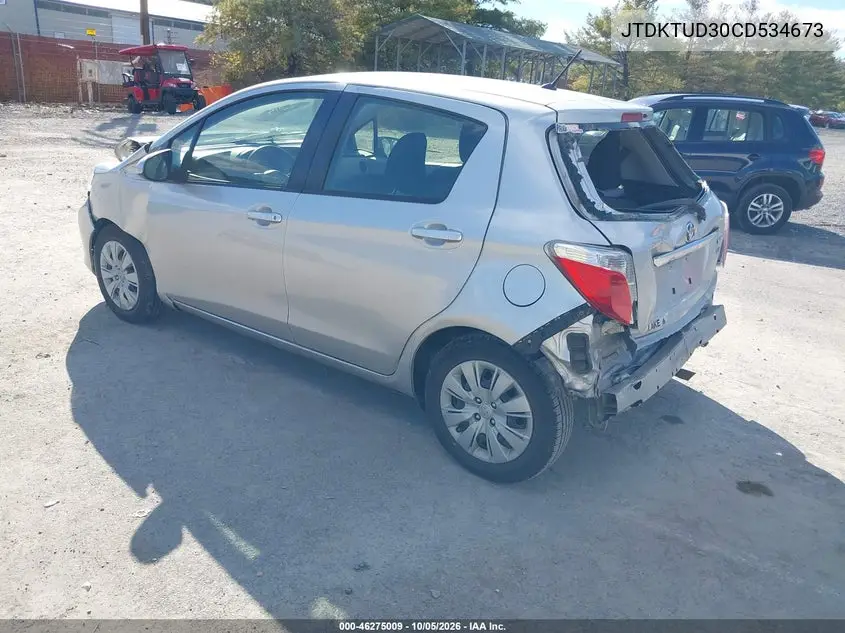 2012 TOYOTA YARIS VIN JTDKTUD30CD534673 — фото 3