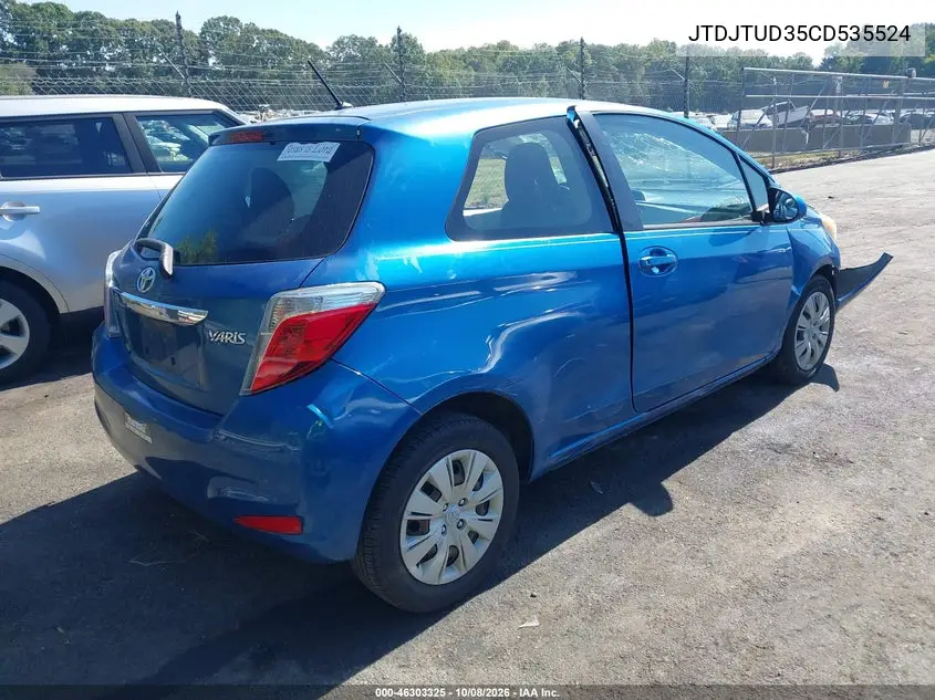 2012 TOYOTA YARIS VIN JTDJTUD35CD535524 — фото 4